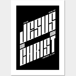 Jesus Christ - God Man - White Text Posters and Art